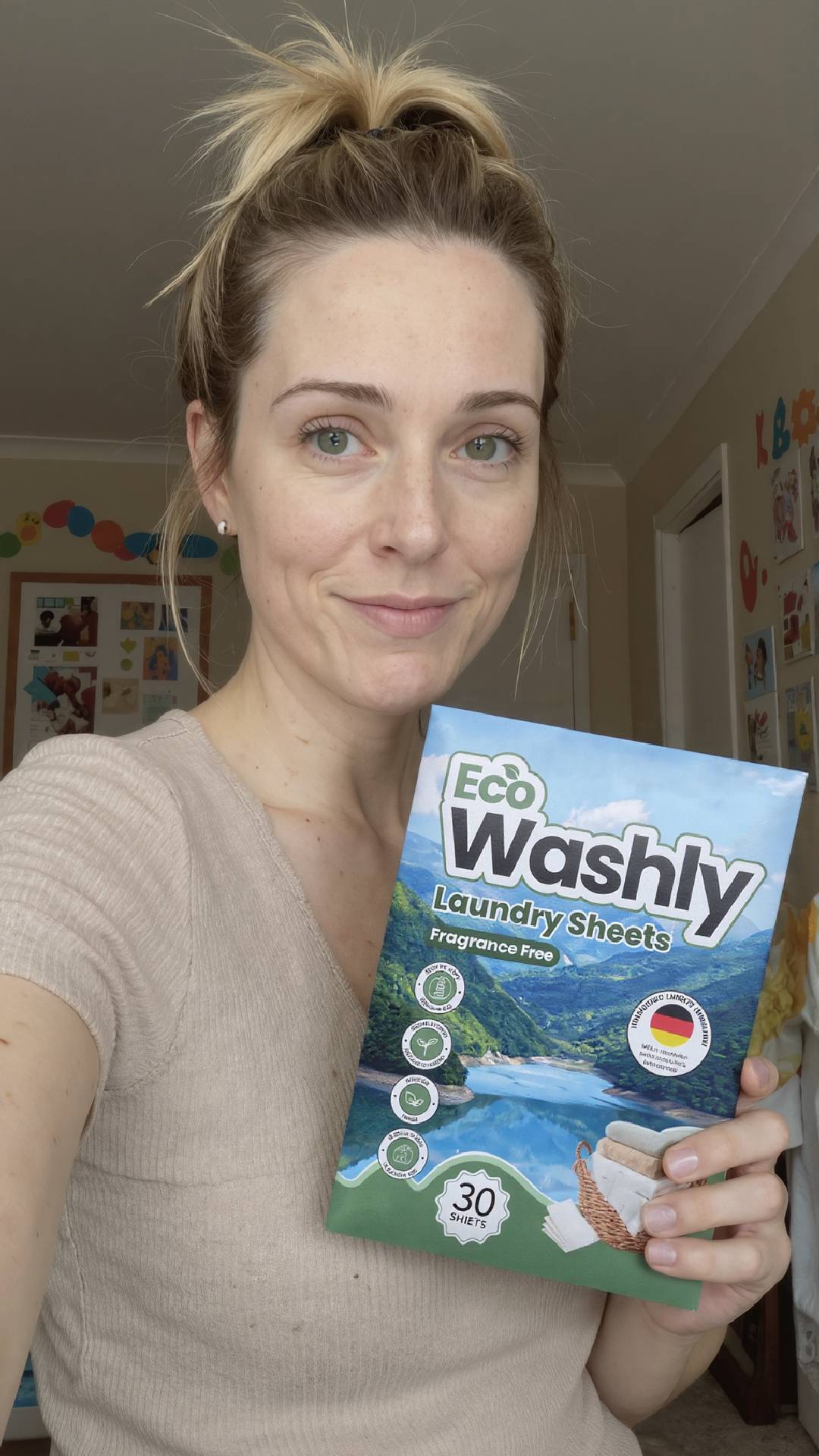 Tevreden klant met EcoWashly wasstrips – eenvoudig in gebruik en effectief zelfs bij lage temperaturen.